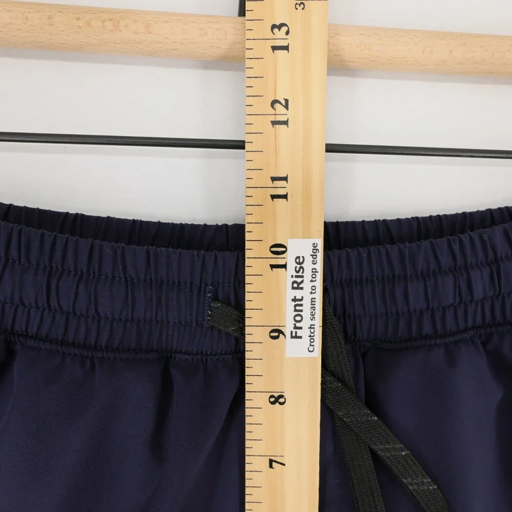 UNRL Stride Shorts Mens S Navy Blue Drawstring Zip Pocket Stretch Athletic